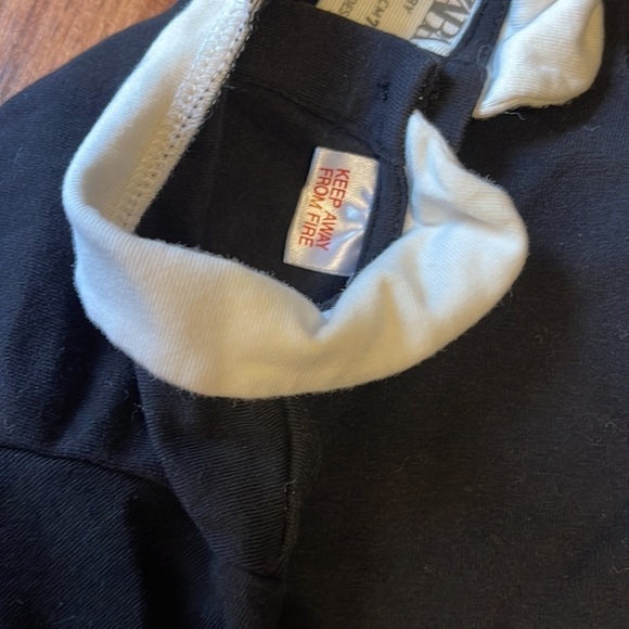 Zara baby girls 6-9 month dress shirt with button up back in black and white - Picture 3 of 4